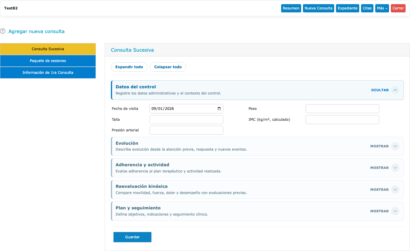 Captura de Zeli Medic: Evaluación y evolución kinésica